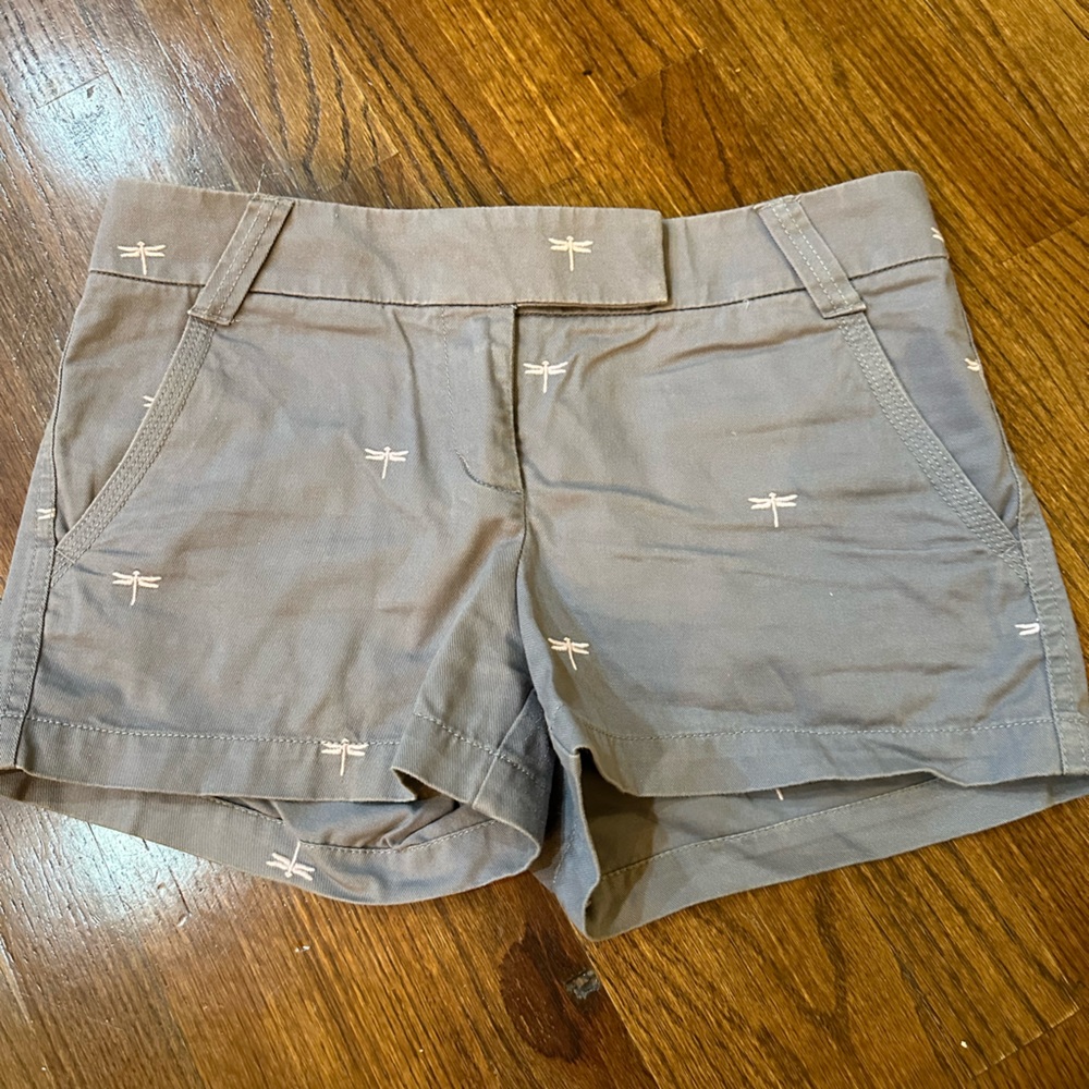 J. Crew grey chinos size 6 with dragonfly embroidery